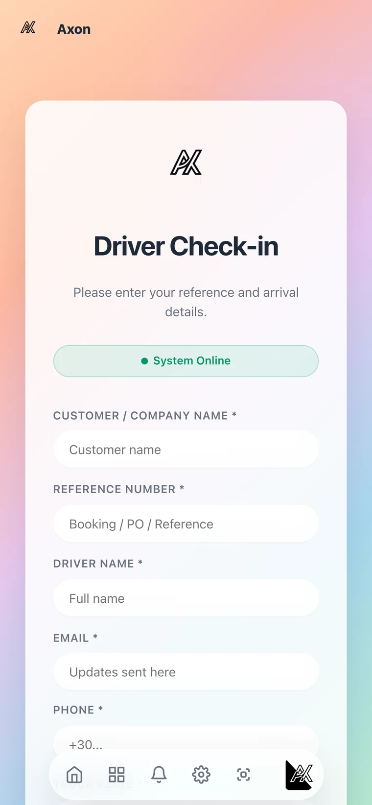 Driver check-in